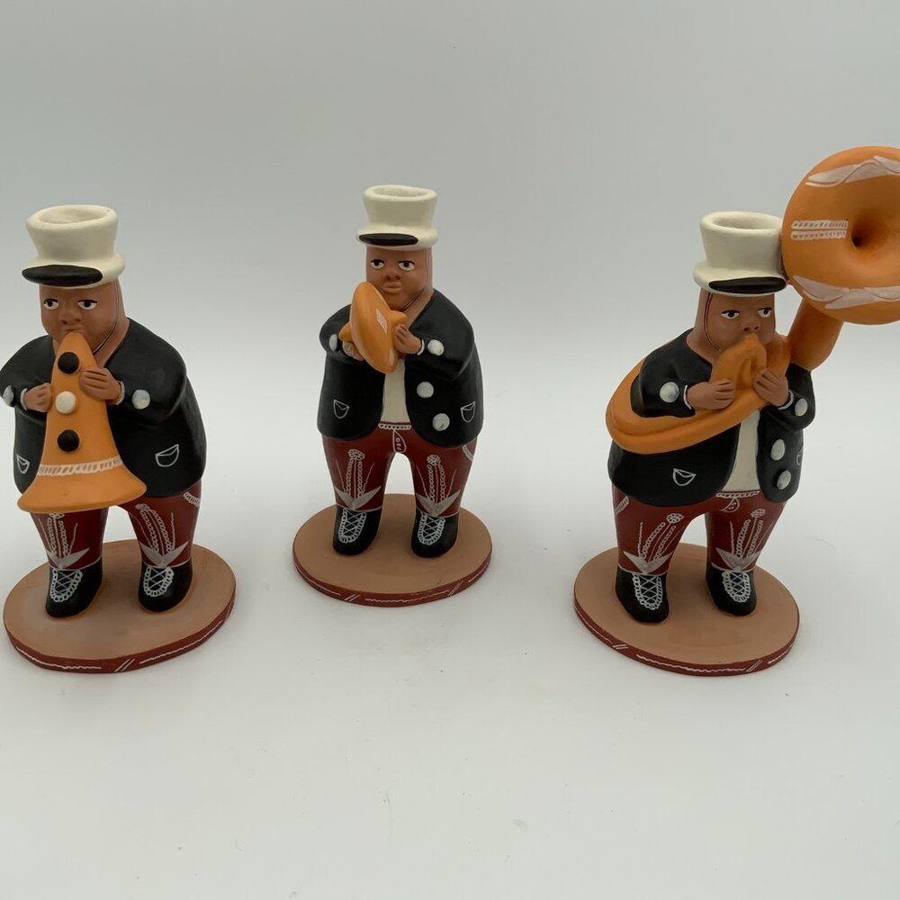 Original Peruvian Folk Art Gedion Fernandez Trio of Musicians Figurines